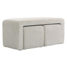 3 Piece Opher Corduroy Ottoman Bench & Footstool Set